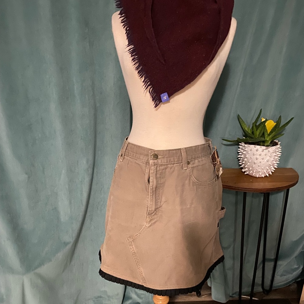 Carheart mini-skirt. Handmade from repurposed work pants. Size XL